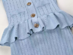 V-neck Elegance Dress Women's 2024 New Ruffle Edge Patchwork Knitted Fishtail Dresses 5240112 - Image 4