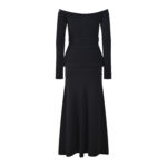 2025 Fall-Winter New Model: French Elegance, One-Shoulder Design, Beaded Accents, Slim-Fit, Long Sleeve, Long Dress, Party Attire 5250332 - Image 3