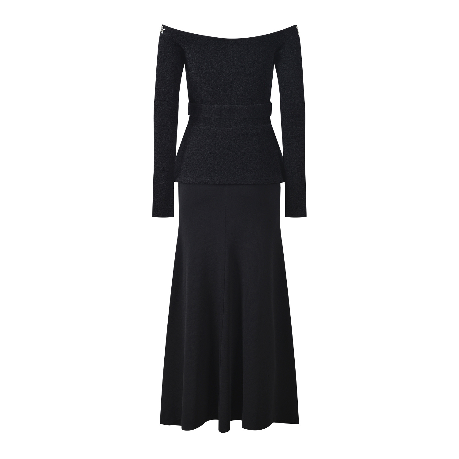 2025 Fall-Winter New Model: French Elegance, One-Shoulder Design, Beaded Accents, Slim-Fit, Long Sleeve, Long Dress, Party Attire 5250332 - Image 3