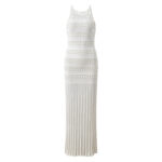 2025 Autumn-Winter New Model: Embellished Pearl, Elegant, Round Neck, Short Sleeve, Open Cardigan, Slim Fit, Slender Backless Dress Set - Image 4