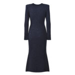 2025 Fall-Winter New Model: Elegant, Chic, Graceful, Fashionable Round Neck Double-Button Slim-Fit Skinny Dress 5250297 - Image 3
