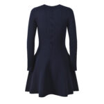 2025 Fall New Model: French Chic Style, Slim-Fit, Single-Row Button, Elegant, Versatile, Long-Sleeve Knit Lace Dress 5250375 - Image 3