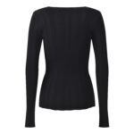2025 Autumn New Gentle Aging Lace Splicing V-neck Hollow out Slim Fit Knitted Top 52250299 - Image 3