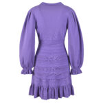 2025 summer temperament slimming lantern sleeve V-neck dress long sleeved hollow high waisted short skirt - Image 5