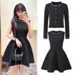 2025 Fall-Winter New Collection Design embellished cardigan jacket slim dress set 5250395