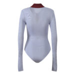 2025 Fall New Model: Color-Blocked Reversible Collar, Slim Fit, Sleek Appearance, Stylish, Suitable for Work, Versatile, Long Sleeve, Knit, One-Piece Dress 5250325 - Image 3