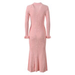 2025 Fall New Fashion French Metal Button Elegant Stylish V-Neck Slim Fit Goddess-Inspired Long A-Line Fish Tail Dress 5250366 - Image 3