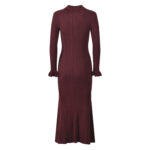 2025 Fall New Fashion French Metal Button Elegant Stylish V-Neck Slim Fit Goddess-Inspired Long A-Line Fish Tail Dress 5250366 - Image 5