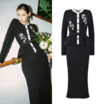 2025 Fall-Winter New Model: Elegant, Luxurious, Floral, Sparkly, Embroidered, Stylish, Round Neck, Two-Part, Long-Sleeve, Lace-Dress 5250330