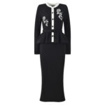 2025 Fall-Winter New Model: Elegant, Luxurious, Floral, Sparkly, Embroidered, Stylish, Round Neck, Two-Part, Long-Sleeve, Lace-Dress 5250330 - Image 2