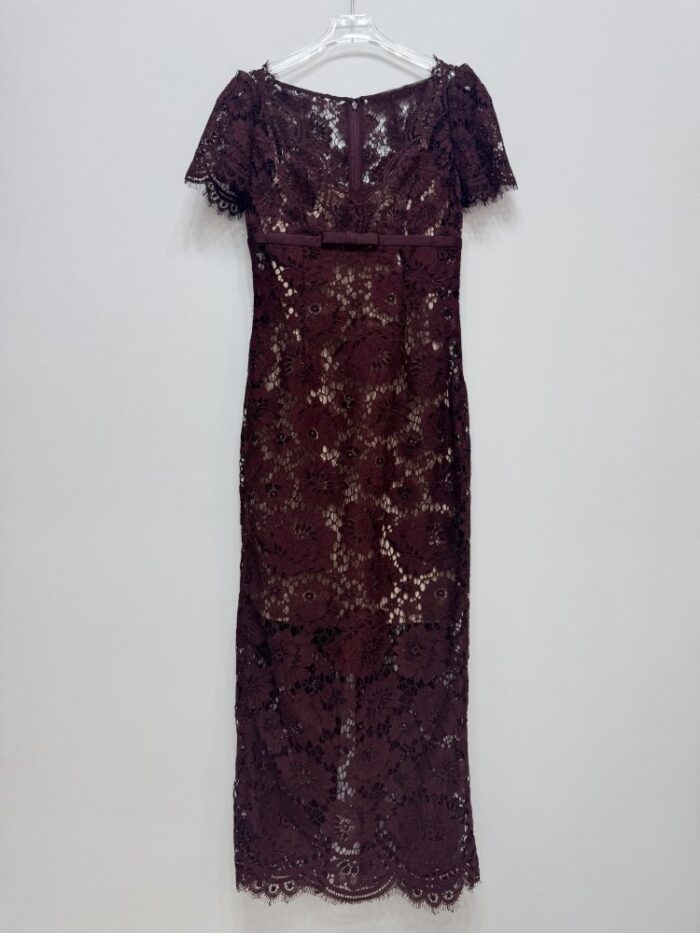2025 Autumn-Winter New Model: Pure White Long-Sleeve V-Neck Lace Dress - Image 3