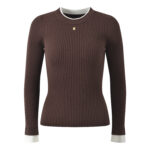 2025 Fall-Winter New Style Slim Fit Color-Blocking Round Neck Knit Top, Elegant, Stylish, Suitable for Work, Versatile, Undergarment, Top Layer 5250345 - Image 2