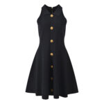 2025 autumn new French socialite small fragrance style POLO collar metal buckle sleeveless waist cinching A-line short skirt for slimming - Image 4