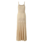 2025 summer new French style small fragrance temperament hollow pattern slim fit and slimming suspender knitted dress - Image 3