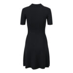 2024 early spring new French style black V-neck waist cinching slimming pocket decoration knitted dress short skirt - Image 3