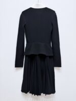 Qianjin style black lapel diamond embellished knitted dress, women's new style mid Dresses - Image 3