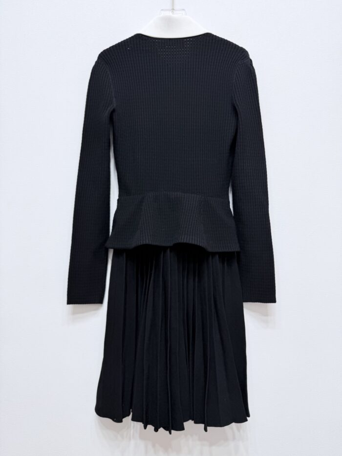Qianjin style black lapel diamond embellished knitted dress, women's new style mid Dresses - Image 3