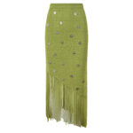 Summer 2025 mature socialite Fan Nai style dress with tassel tea, playful and lively tea atmosphere, two piece set dress for women to reduce age - Image 3