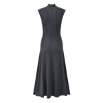 French socialite heavy industry hot stamping diamond slimming and slimming temperament fashionable and elegant gray sleeveless dress long skirt - Image 3