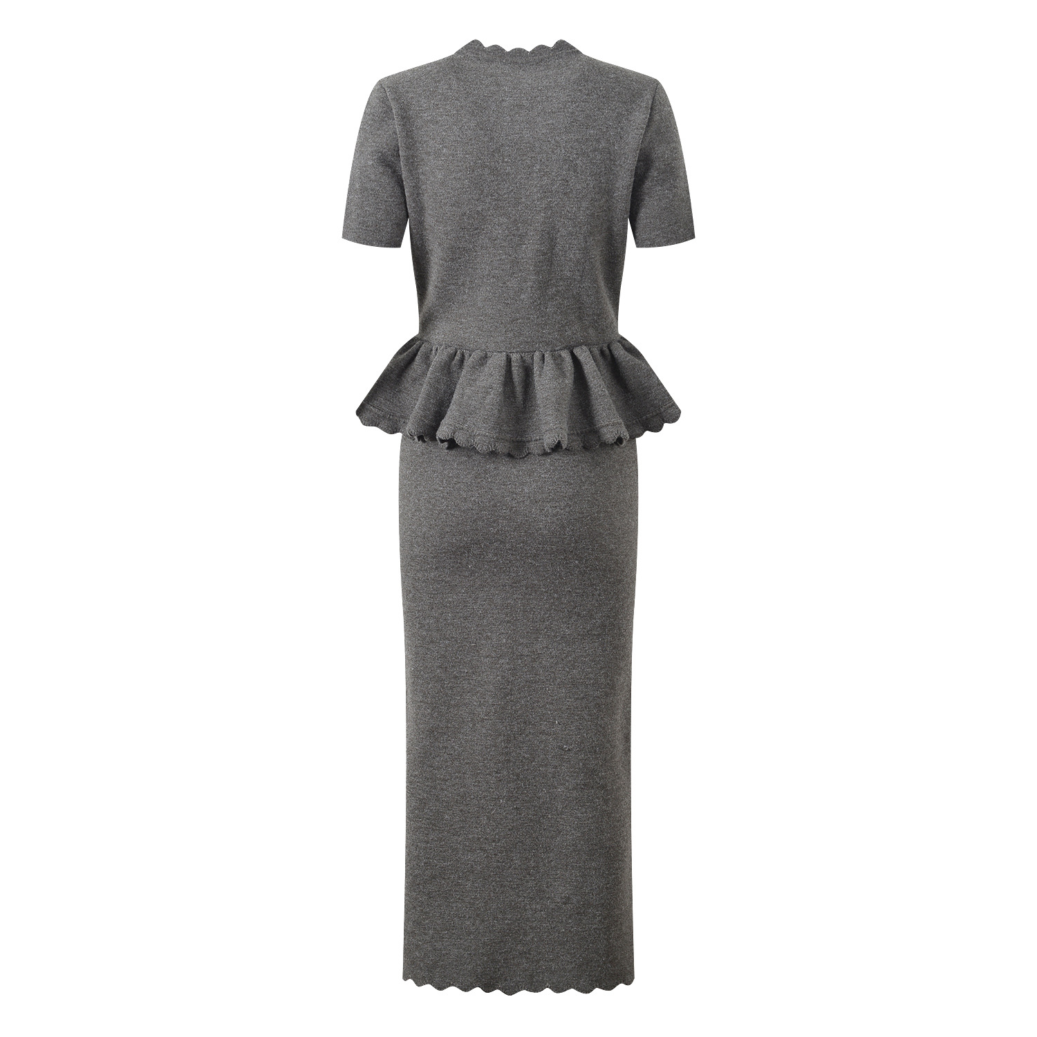 2025 autumn and winter new French style small fragrance V-neck single breasted short sleeved long skirt slim fit and slimming knitted dress - Image 3