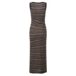 2025 Winter New Fashionable Commuter Round Neck Contrast Striped Sleeveless Slimming and Slimming Knitted Dress - Image 2
