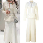 Spring and summer new style nail bead bow French heiress elegant temperament fish tail dress 5250070