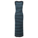 2025 Winter New Fashionable Commuter Round Neck Contrast Striped Sleeveless Slimming and Slimming Knitted Dress
