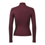 2025 Winter New French Chiffon High-Collar Knit Top with Sheer Cutouts for Slimming and Body-Conforming Fit - Image 3