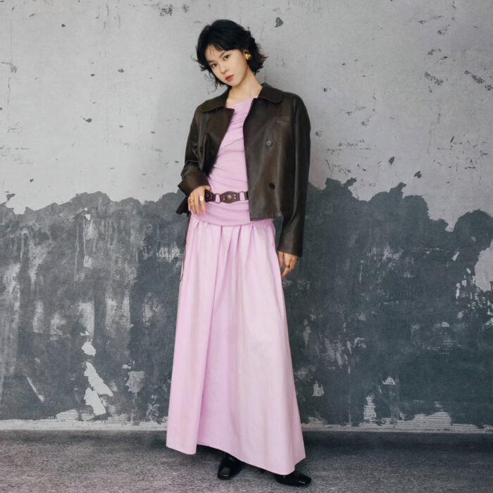 2026 Spring/Summer New Style Fashionable Slimming and Sensual Sleeveless Slant Collar Single Shoulder Folded Skirt Dress