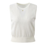 2026 Spring New Fashionable Simple Round Neck Long Sleeve Knitted Cardigan+Round Neck Sleeveless Tank Top Two Piece Set - Image 5