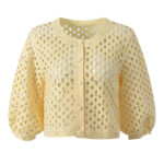 2026 Spring-Summer Collection: Three-piece set featuring a diamond-patterned mesh, heavy-duty heat-set rhinestone-embellished round-neck knitted cardigan, vest, and half-length skirt 5250535 - Image 2