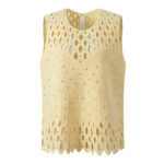 2026 Spring-Summer Collection: Three-piece set featuring a diamond-patterned mesh, heavy-duty heat-set rhinestone-embellished round-neck knitted cardigan, vest, and half-length skirt 5250535 - Image 3