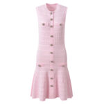 2026 Spring and Summer New Collection: French Chic Style, Soft Pink, Gentle Flair, Sweet Elegance, Slimming Effect, Round Neck, Sleeveless Dress 6260113 - Image 2
