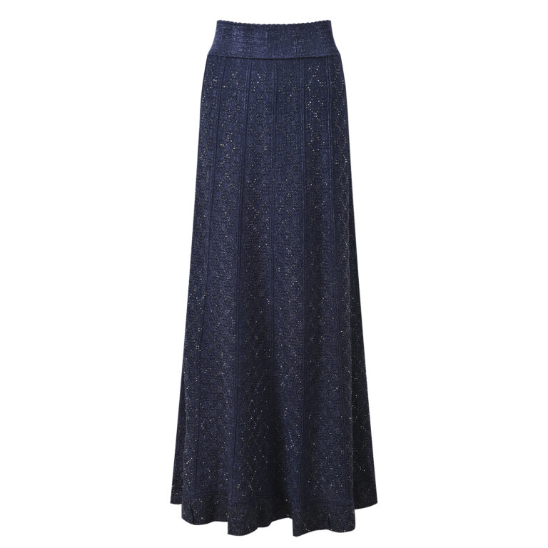 2026 Spring/Summer New Collection: Metallic Lace Embroidery, Stylish, Elegant, Fashionable, Slim Fit, Round Neck Top and Skirt Set 5250483 - Image 3