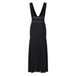 2026 Spring and Summer New Collection: Black Lace-Embellished, Stylish, Slim Fit, Deep V-Neck, Sleeveless, Long-Length Knit Dress 6260048 - Image 3