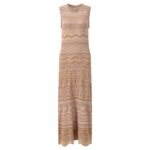 2026 Summer New Style French Fashion Wave Stripes Round-neck Sleeveless Form-fitting Knit Long Dress with Back Closure 6260130 - Image 2