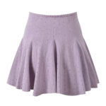 2026 Spring/Summer New Style Beaded Purple Soft Style Fashionally Cool Short Knitted V-Neck Top + A-Line Skirt Set 6260004 - Image 3