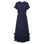 2026 Spring/Summer New Design Style Flared Hem Batwing Edge Cake Dress Fashionally Youthful Round Neck Short Sleeve Knitted Dress 5250523 - Image 3