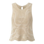 2026 Summer New Style French Wave Hemline Open-Back Sleeveless Knit Top + Skirt Set 6260053 - Image 2