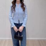 Spring 2026 New Style French Gentle Style Lace Open-Weave Single-Button Knitted Cardigan + Short Sleeve Straps Set 5250524