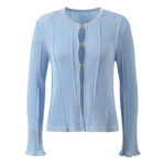Spring 2026 New Style French Gentle Style Lace Open-Weave Single-Button Knitted Cardigan + Short Sleeve Straps Set 5250524 - Image 2