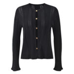 Spring 2026 New Style French Gentle Style Lace Open-Weave Single-Button Knitted Cardigan + Short Sleeve Straps Set 5250524 - Image 4