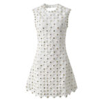 2026 Summer New Style French Style Small Flounce Beaded Diamond Plaid Crochet Backless Short Dress for Shaping and Slimming the Body, Knitted Dress 6260109 - Image 2