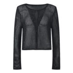 2026 Spring/Summer New Style French Elegant Open-Back Round-neck Slim-Fitting Knitted Cardigan + Strapless Dress Set 626YL71 - Image 4