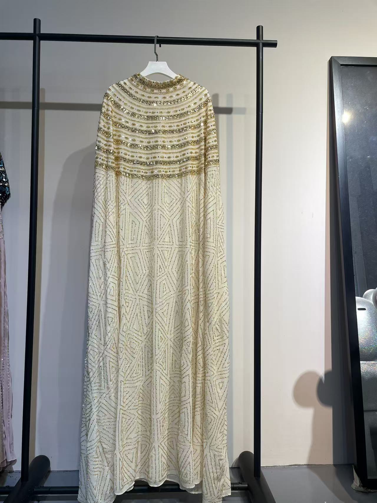Beaded embroidery dress - long style - formal evening gown - high-end - annual meeting party dress - Image 4