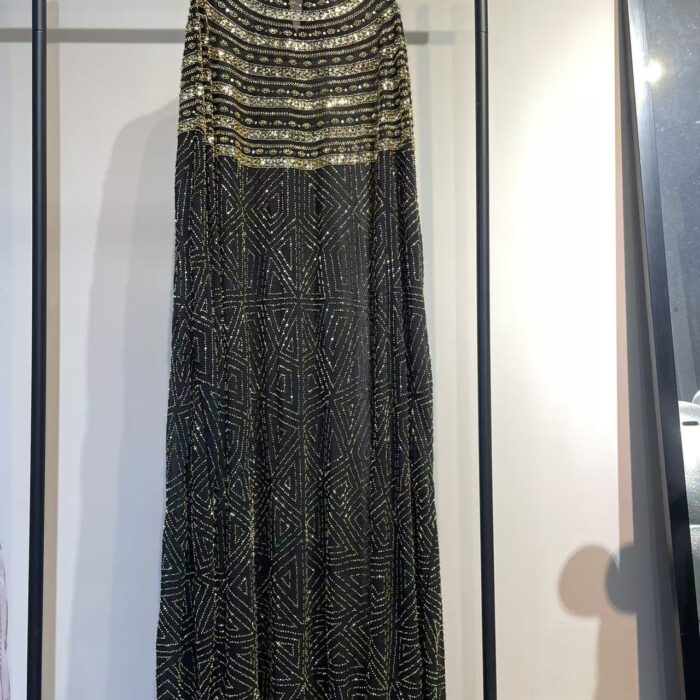 Beaded embroidery dress - long style - formal evening gown - high-end - annual meeting party dress