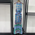 2026 Summer Dopamine Printed Collar Shirt Elastic Waist Shorts Waist Dress 626481 - Image 3