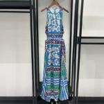 2026 Summer Dopamine Printed Collar Shirt Elastic Waist Shorts Waist Dress 626481 - Image 2