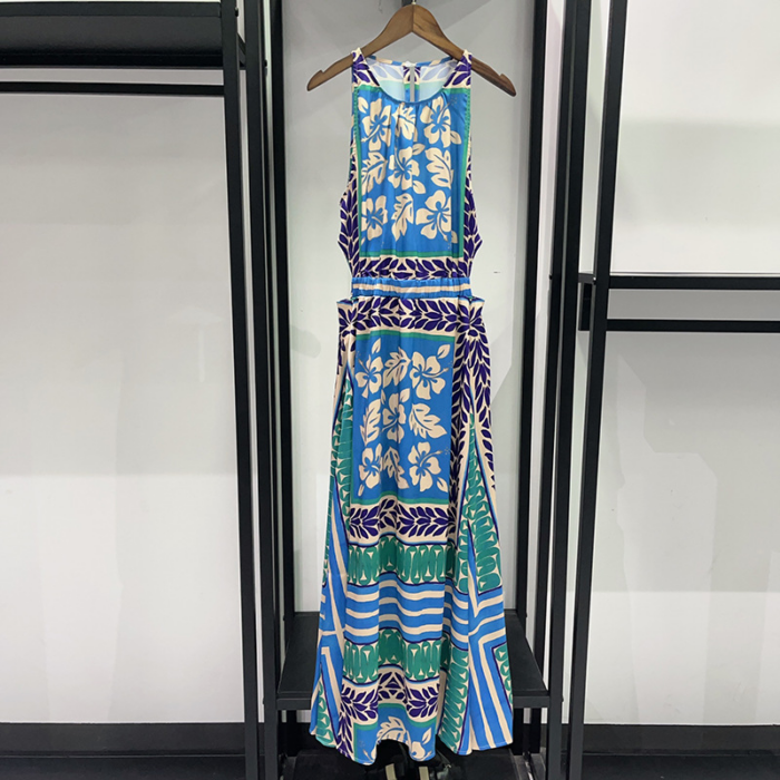 2026 Summer Dopamine Printed Collar Shirt Elastic Waist Shorts Waist Dress 626481 - Image 2