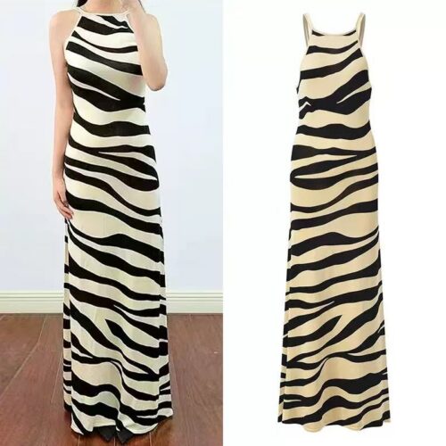 Summer new style women zebra print slimming knitted dress 6260141